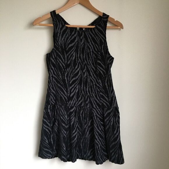 Free People Zebra‎ Chenille Drop Waist Casual Dress Mini Womens Size 2 w/… - Picture 3 of 8